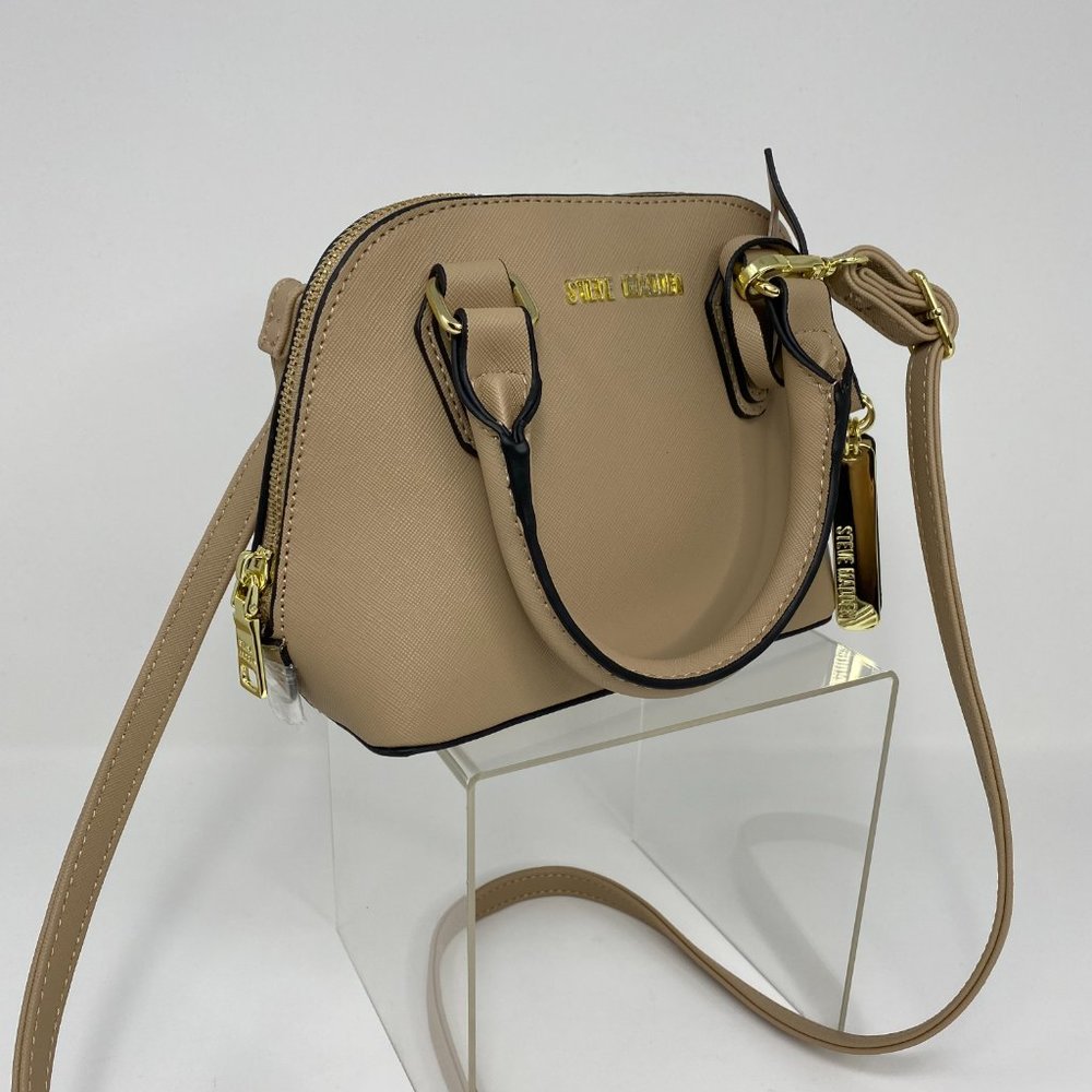 Steve Madden Faith Crossbody Dome Satchel Sand NWT Convertible Bag neutral beige - Picture 2 of 9